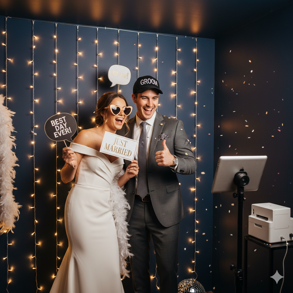 Xu hướng photobooth trong tiệc cưới 2025 – Vì sao cô dâu chú rể trẻ đều lựa chọn?